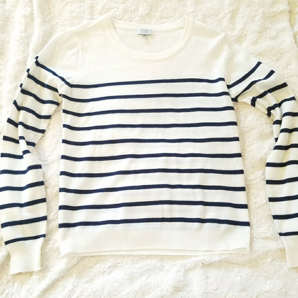 Navy striped Tobi sweater